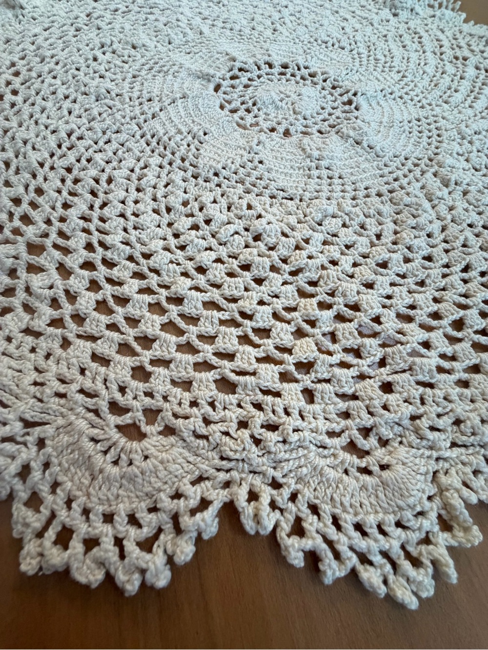 Vintage Hand-Crocheted Ivory Doily 17.5” Round Cottage Table Décor - Picture 2 of 6
